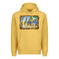 Antique Gold summer time pineapple and  beach Premium Hoodie - BarkalooDesign