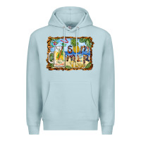Blue Mist summer time pineapple and  beach Premium Hoodie - BarkalooDesign