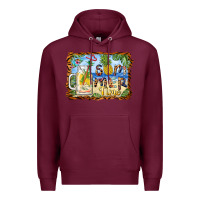 Burgundy summer time pineapple and  beach Premium Hoodie - BarkalooDesign