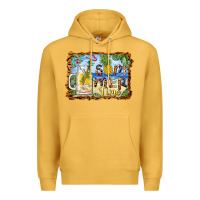 Mustard summer time pineapple and  beach Premium Hoodie - BarkalooDesign