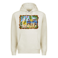 Oatmeal Heather summer time pineapple and  beach Premium Hoodie - BarkalooDesign