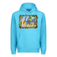 Ocean Blue summer time pineapple and  beach Premium Hoodie - BarkalooDesign