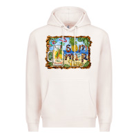 Pale Pink summer time pineapple and  beach Premium Hoodie - BarkalooDesign