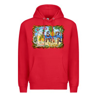 Red summer time pineapple and  beach Premium Hoodie - BarkalooDesign