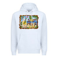 White summer time pineapple and  beach Premium Hoodie - BarkalooDesign