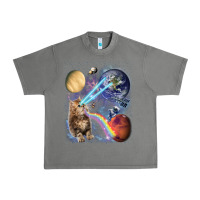 Tornado Fluffy Kitten Shoot Laser Rainbow Space Galaxy, Cat Gifts Urban Heavy Tee - SnappyArt