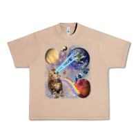 Burro Fluffy Kitten Shoot Laser Rainbow Space Galaxy, Cat Gifts Urban Heavy Tee - SnappyArt