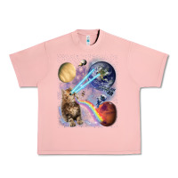 Salmon Fluffy Kitten Shoot Laser Rainbow Space Galaxy, Cat Gifts Urban Heavy Tee - SnappyArt