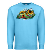 Ocean Blue Kentucky map sunflower cactus serape Premium Sweatshirt - RanaPortraitStore