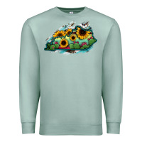 Seafoam Kentucky map sunflower cactus serape Premium Sweatshirt - RanaPortraitStore