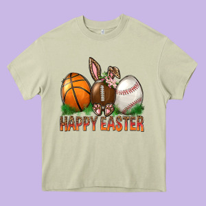 Happy Easter Sports Heavy Core Tee Designed By Bundleandbundleshop