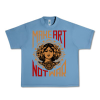 Pebble Blue make art not war symbol Urban Heavy Tee - FloraArt