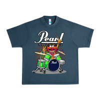 Midnight Navy ANIMAL DRUMMER PEARL DRUMS Urban Heavy Tee - FloraArt