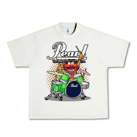 Pistachio ANIMAL DRUMMER PEARL DRUMS Urban Heavy Tee - FloraArt