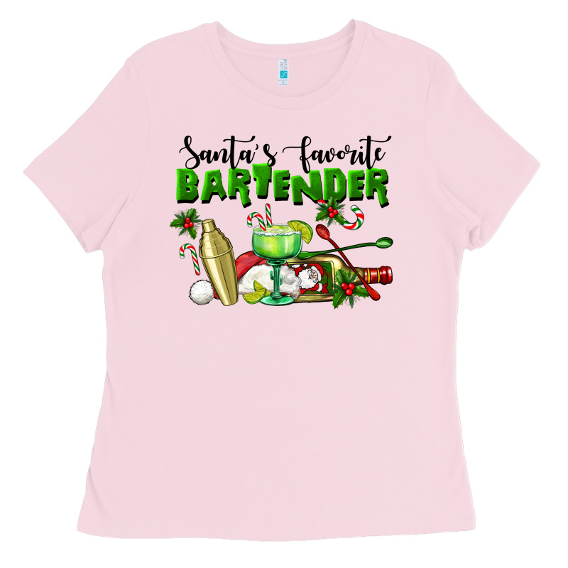 Santa's Favorite Bartender Ladies Tee by LillyAllenDesigns | Teevron
