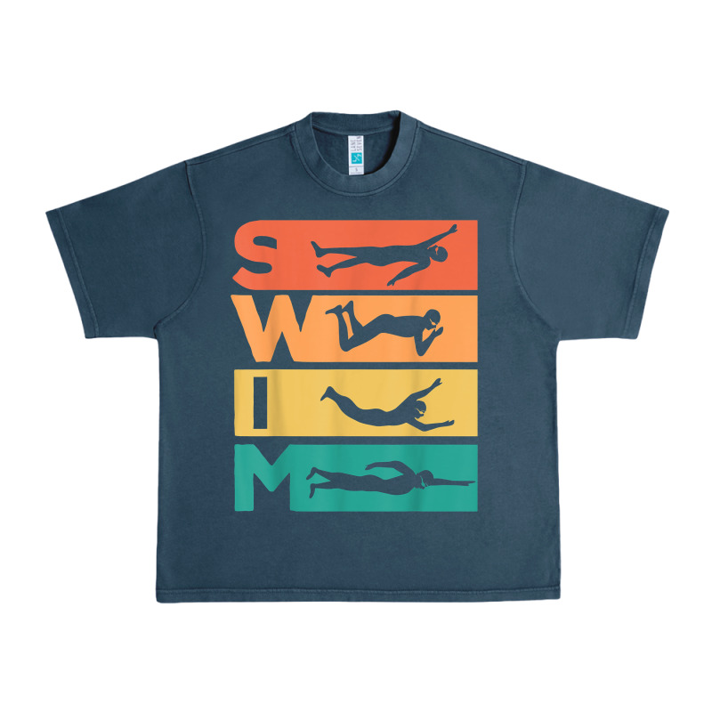 Retro Vintage Swimming Gift For Swimmers T Shirt Urban Heavy Tee by FloraArt | Teevron