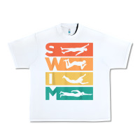 White retro vintage swimming gift for swimmers t shirt Urban Heavy Tee - FloraArt