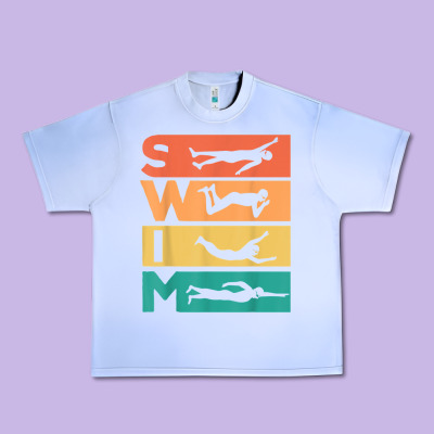 Retro Vintage Swimming Gift For Swimmers T Shirt Urban Heavy Tee Designed By Floraart