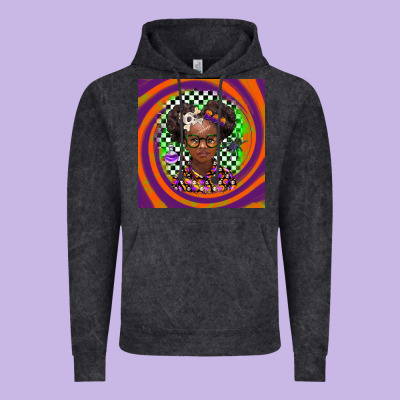 Halloween African Girl Vintage Hoodie Designed By Barkaloodesign
