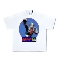 White KAMEN RIDER V3 PUNCH Urban Heavy Tee - FloraArt
