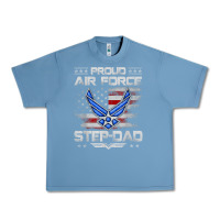 Pebble Blue proud air force step dad veteran vintage flag veterans day t shirt Urban Heavy Tee - FloraArt