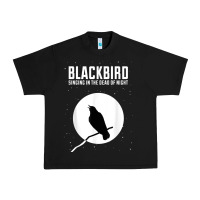 Black blackbird singing in the dead of night t shirt Urban Heavy Tee - FloraArt