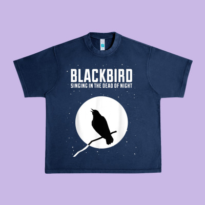 Blackbird Singing In The Dead Of Night T Shirt Urban Heavy Tee Designed By Floraart