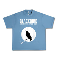 Pebble Blue blackbird singing in the dead of night t shirt Urban Heavy Tee - FloraArt