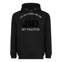 Black I'D Rather Be On My Tractor Heavyweight Hoodie - Bettercallsaul