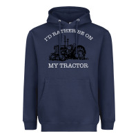 Navy I'D Rather Be On My Tractor Heavyweight Hoodie - Bettercallsaul