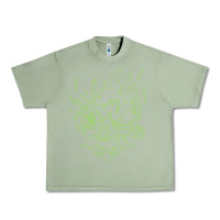 Oil Green Cyberpunk samurai Neon Green Urban Heavy Tee - FloraArt