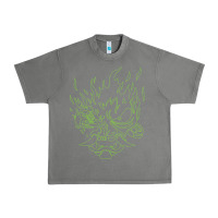 Cyberpunk Samurai Neon Green Urban Heavy Tee | Teevron