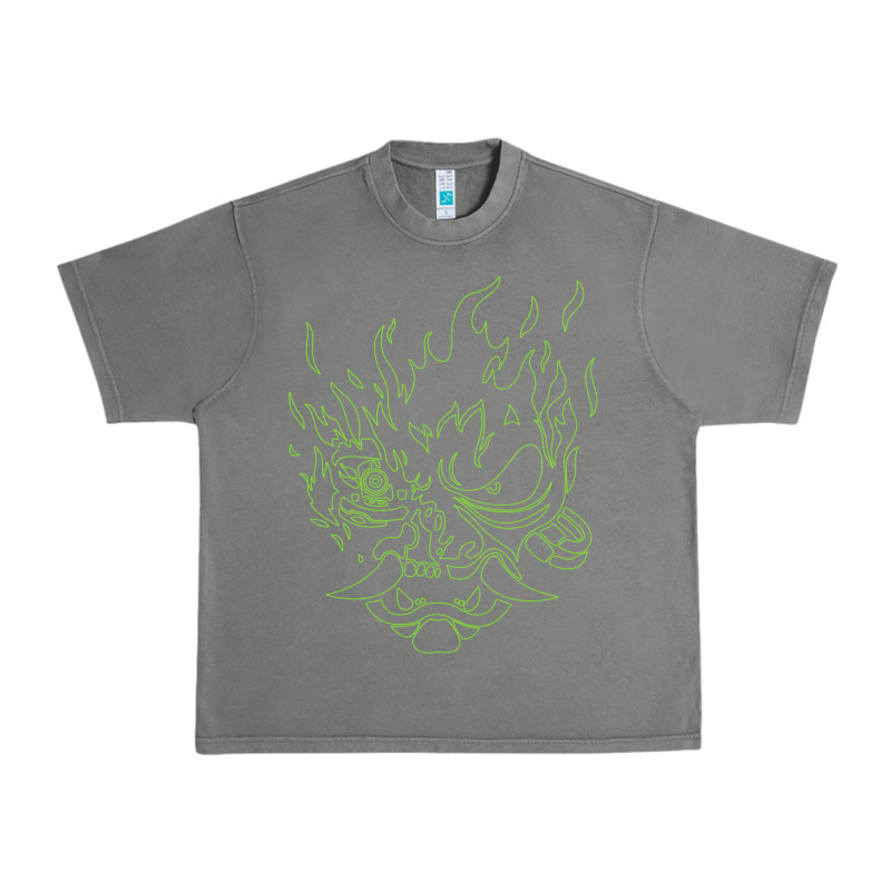 Cyberpunk Samurai Neon Green Urban Heavy Tee by FloraArt | Teevron