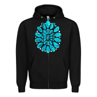 Black turquoise gemstone jewelny Zipper Hoodie - RanaPortraitStore