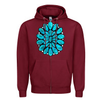 Burgundy turquoise gemstone jewelny Zipper Hoodie - RanaPortraitStore