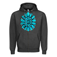 Charcoal Heather turquoise gemstone jewelny Zipper Hoodie - RanaPortraitStore