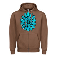 Chestnut turquoise gemstone jewelny Zipper Hoodie - RanaPortraitStore