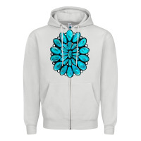 Dove Grey turquoise gemstone jewelny Zipper Hoodie - RanaPortraitStore