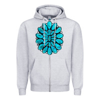 Heather Grey turquoise gemstone jewelny Zipper Hoodie - RanaPortraitStore