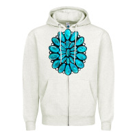 Oatmeal Heather turquoise gemstone jewelny Zipper Hoodie - RanaPortraitStore