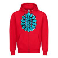 Red turquoise gemstone jewelny Zipper Hoodie - RanaPortraitStore