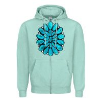 Seafoam turquoise gemstone jewelny Zipper Hoodie - RanaPortraitStore