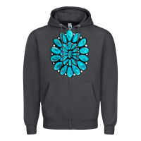 Smoke turquoise gemstone jewelny Zipper Hoodie - RanaPortraitStore