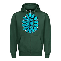 Sports Green turquoise gemstone jewelny Zipper Hoodie - RanaPortraitStore
