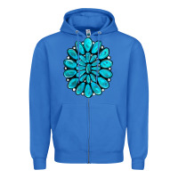 True Royal turquoise gemstone jewelny Zipper Hoodie - RanaPortraitStore