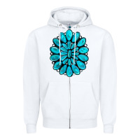 White turquoise gemstone jewelny Zipper Hoodie - RanaPortraitStore