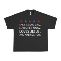 Pigment Black she's a good girl, she's loves her mama, loves jesus t shirt Urban Heavy Tee - FloraArt
