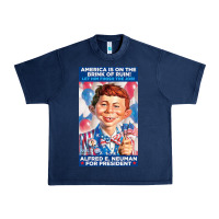 Navy alfred e. neuman for president Urban Heavy Tee - FloraArt