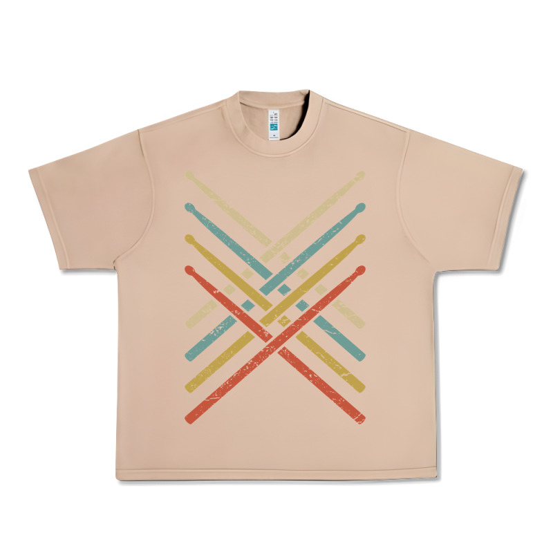 Retro Vintage Drummer Tshirt 70s 80s Distressed Drum Sticks Long Sleev Urban Heavy Tee by FloraArt | Teevron