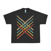 Pigment Black retro vintage drummer tshirt 70s 80s distressed drum sticks long sleev Urban Heavy Tee - FloraArt